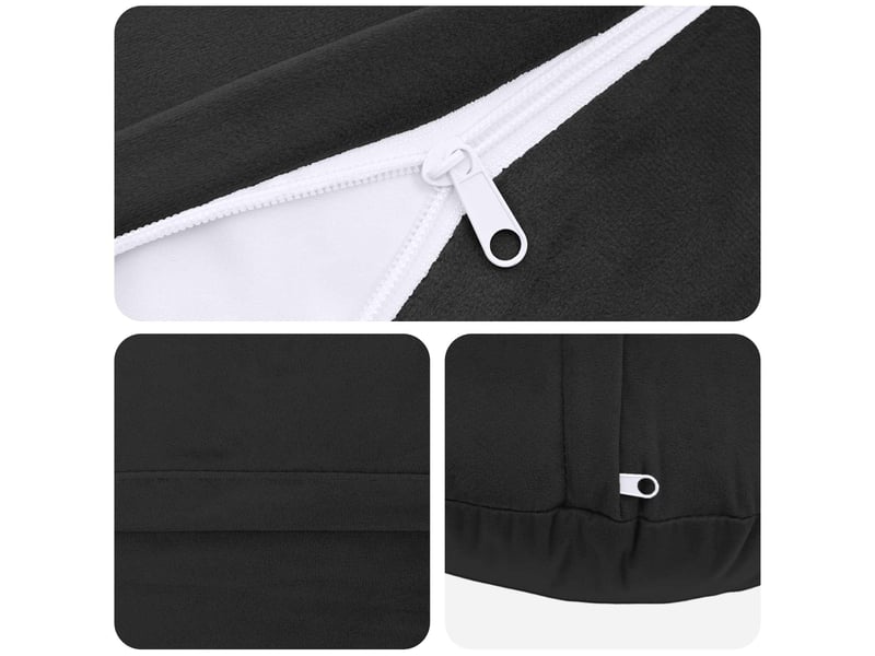 Lot de 2 coussins avec oreiller, coussins décoratifs heerlen noir velours cf50530 - Conforama E