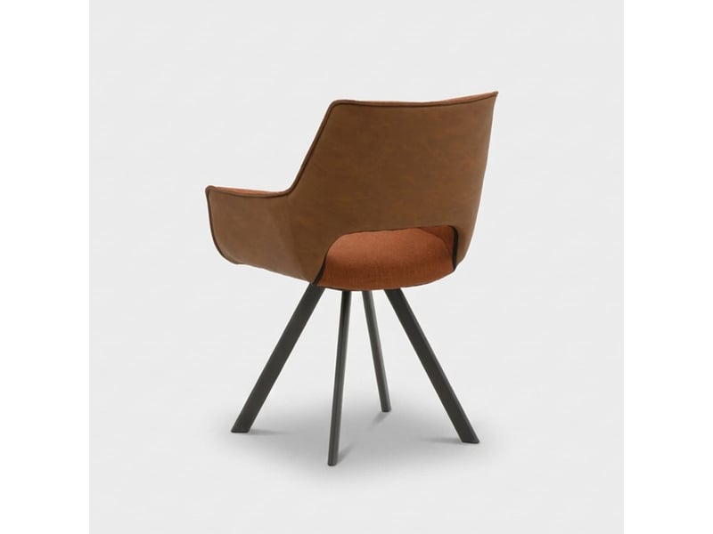  Lot de 2 chaises de salle à manger rembourrées olga - orange  - Conforama D