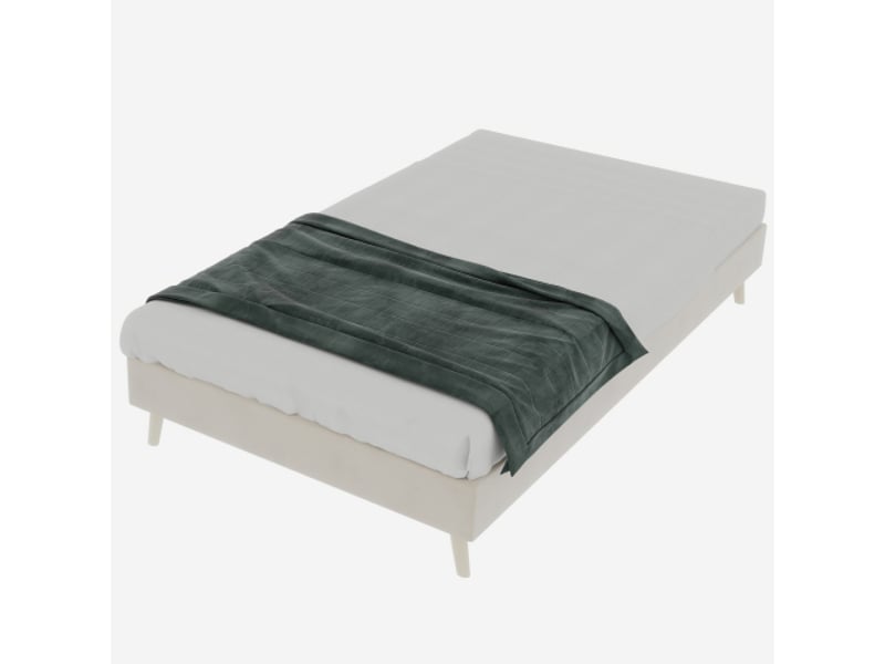  Lit enfant 90x200 cm, sans tête de lit, en tissu et métal, beige, sans matelas  - Conforama A
