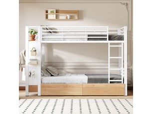 Lit superposé 90x200 cm <strong></strong> <strong></strong> coloris blanc
