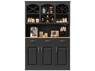 Buffet 3 porte(s) 3 tiroir(s) - 40 cm coloris noir