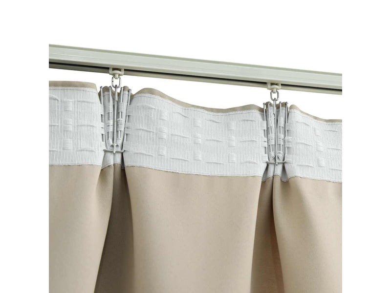  Lot de 2 rideaux occultants, rideaux black-out avec crochets beige 140x175 cm cf44867  - Conforama C