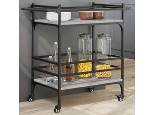 Desserte de cuisine, chariot de rangement sonoma gris 82x40x78,5 cm bois d'ingénierie