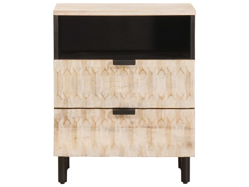  Table de chevet - cabinet de chevet - table de nuit blanc 50 x 33 x 62 cm bois de mangue massif  - Conforama B