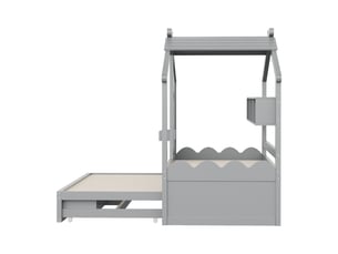 Lit simple 90x200 cm    coloris gris