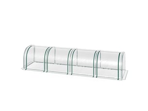 Mini serre de jardin serre à tomates 4l x 1l x 0,80h m acier pvc anti-uv 4 fenêtres zip enroulables vert et transparent