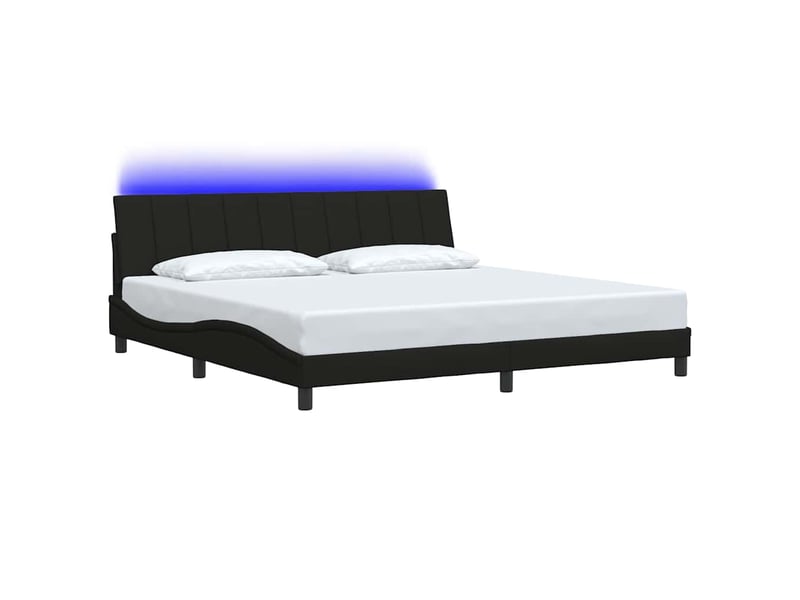  Lit double- lit adulte -  cadre de lit sans matelas hanko noir 200x200 cm tissu  - Conforama B
