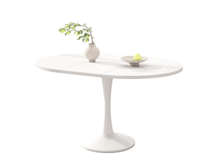 Table à manger extensible ovale blanche 100140 x 100 x 75 cm