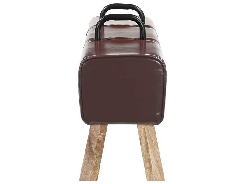  Banc d'entrée, banc interieur marron foncé 110x30x45 cm cuir véritable  - Conforama D