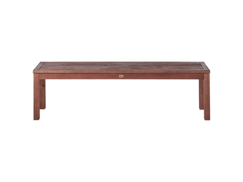  Banc avec coussin d'assise tuscania 160 cm bois d'eucalyptus blanc cassé  - Conforama D