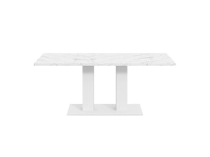 Table à manger extensible, blanc, 140180 × 70 cm, 6-8 personnes, plateau épais, style simple