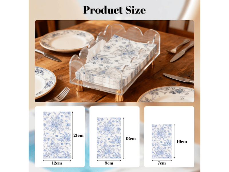 Porte serviette de table acrylique transparent, 22 x 13 x 6 cm serviettes papier holder, rangement pour serviette cocktail - Conforama C