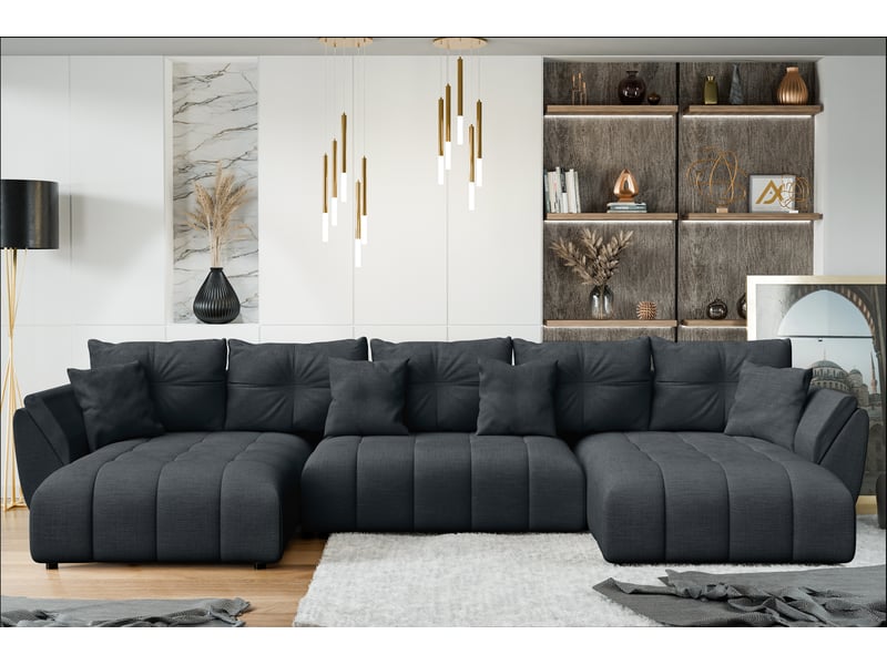  Canapé panoramique en u antalya 382 cm gris convertible Antalya-U - Conforama B