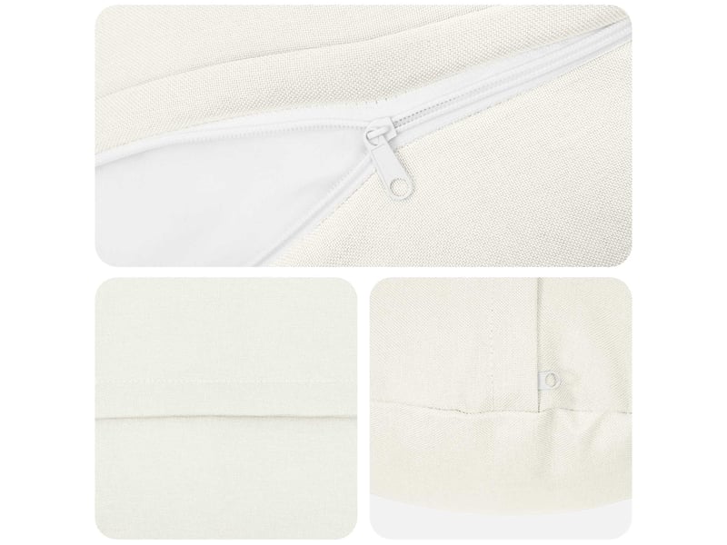  Lot de 2 coussins avec oreiller, coussins décoratifs heerlen blanc tissu cf50163  - Conforama D