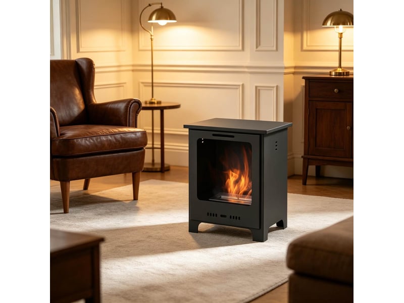  Poêle bioéthanol 40x30x50 cm autonome métal noir  - Conforama B