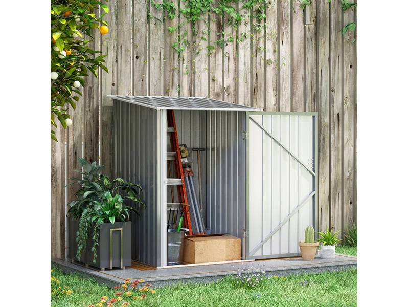 Armoire de jardin en acier 100 x 103 x 160 cm – gris – toit incliné et surface au sol de 0,92 m² - Conforama B