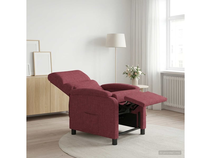 Vidaxl fauteuil inclinable bordeaux tissu  - Conforama B