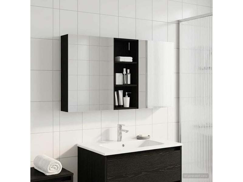  Ensemble de meubles de salle de bain 3 pcs 130x14.5x70 cm shl3912  - Conforama D