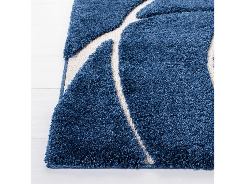  Tapis en polypropylène bleublanc, 122 x 122 cm  - Conforama C