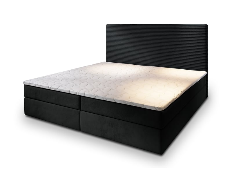 Boxspring giarro 200x200 cm, lit complet avec matelas, noir - Conforama A
