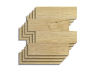 Lot de 4 crédences adhésives murales 3d - effet bois 25x25 cm