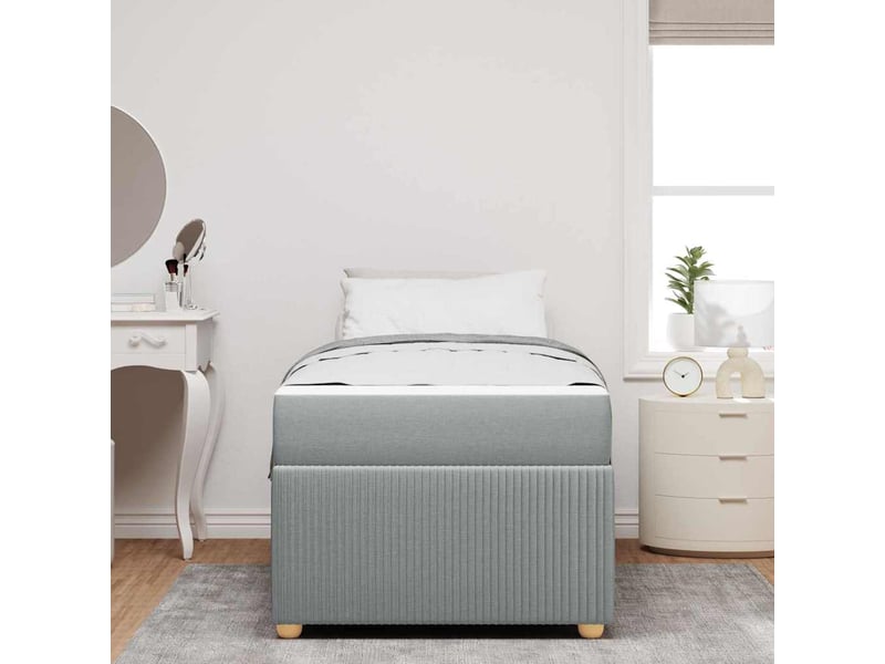  Lit simple- lit adulte -  cadre de lit gris clair 80 x 200 cm tissu  - Conforama B