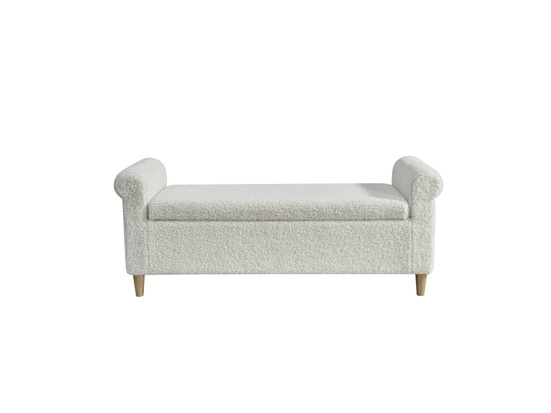  Repose-pieds ottoman de rangement, repose-pieds rembourré en tissu avec couvercle relevable, tabouret compact de style scandinave pour salon ou JC-1048-WT - Conforama A