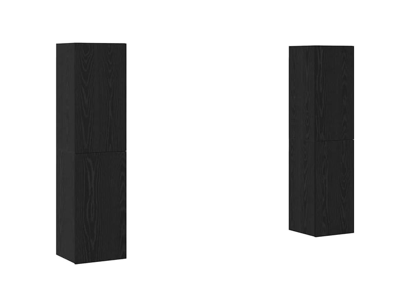  Ensemble meuble tv - banc tv - meuble de rangement 4 pcs chêne noir bois d'ingénierie  - Conforama A
