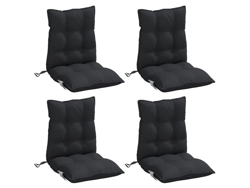  Lot de 4 coussins d'extérieur, coussins de chaise noir 100 x 50 x 7 cm cf56417  - Conforama C