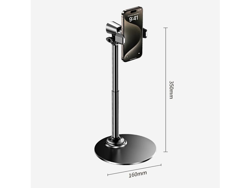  Support tablette réglable 21-35cm – avec grande base stable, noir  - Conforama B