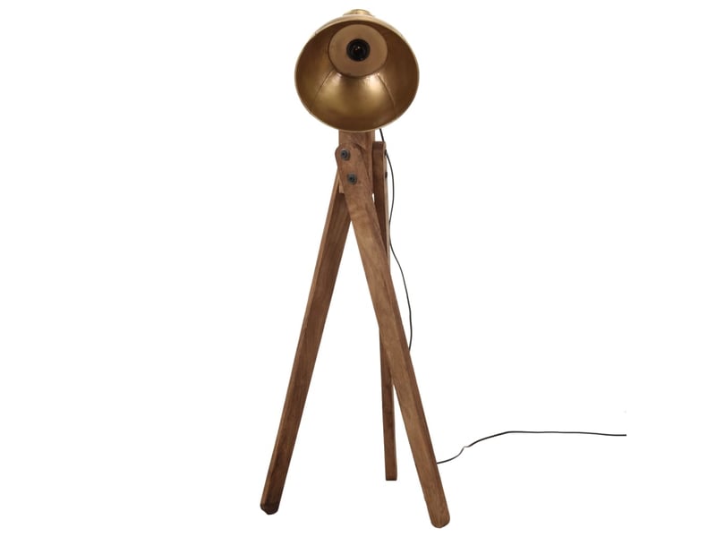 Lampadaire salon, lampe sur pied 25 w laiton antique 45x45x120 cm e27  - Conforama C
