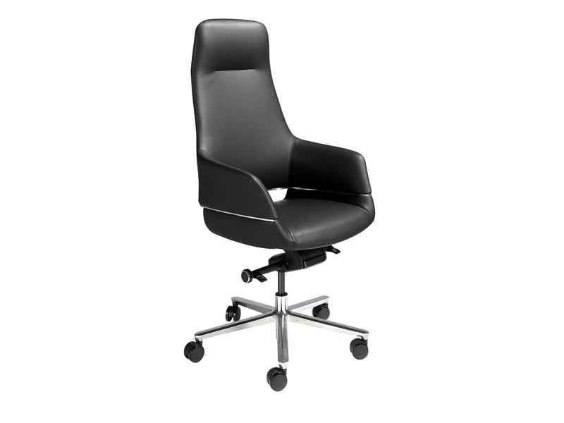  Chaise de bureau pivotante en similicuir noir 4259 - Conforama A
