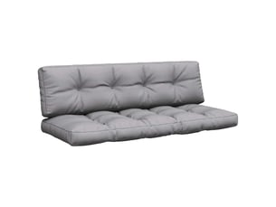 Lot de 2 coussins de palette, coussins de canapé gris tissu cf59530