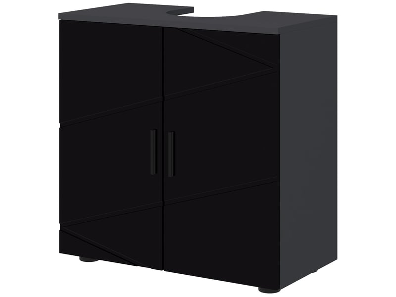  Meuble sous lavabo pour lavabo sur colonne noir, 2 portes, 60 x 30 x 60 cm  - Conforama B
