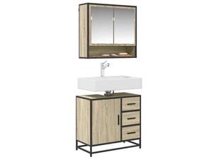 Armoire lavabo de salle de bain, cabinet de salle de bain chêne sonoma bois d'ingénierie cf65613
