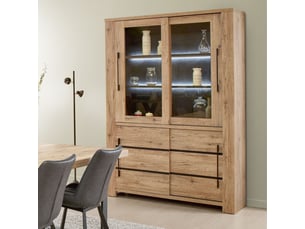 Vitrine coloris marron 4 étagère(s) <strong>ALTOBUY</strong> <strong>CARVIK</strong> - 145 cmx212 cm