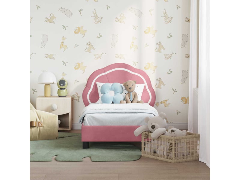 Lit simple- lit adulte - cadre de lit pour tout-petit avec tête de lit rose 70 x 140 cm - Conforama B