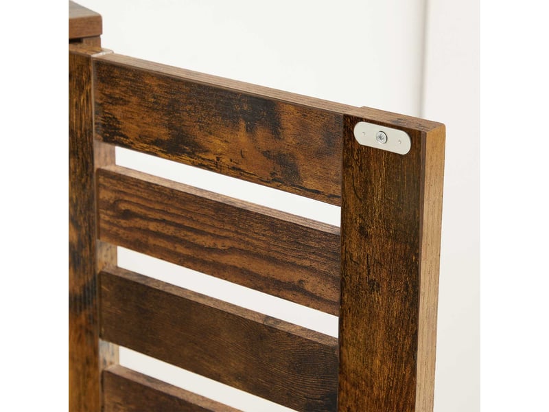 Meuble de rangement armoire salle de bain 100 x 28 x 178 cm placard buffet avec 2 portes persiennes 2 planche réglable en hauteur marron 12_0006408  - Conforama D