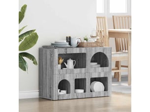 Buffet - bahut - meuble de rangement elst gris sonoma 80,5 x 35 x 59 cm bois d'ingénierie