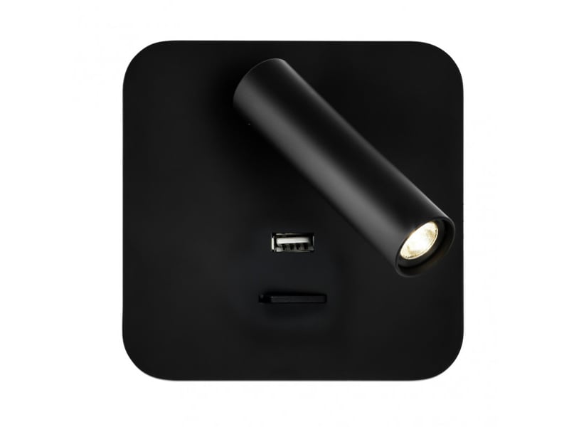  Applique murale fabrilamp giotto noir led intégrée 3 w 150 lm 4000 k 14x14x12 cm 171561C09 - Conforama C