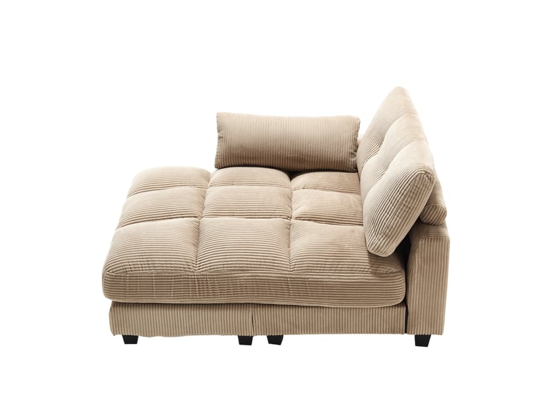  Fauteuil relax 1 place en velours côtelé kaki avec usb, rangements et porte-gobelets pour vos moments de détente  - Conforama A