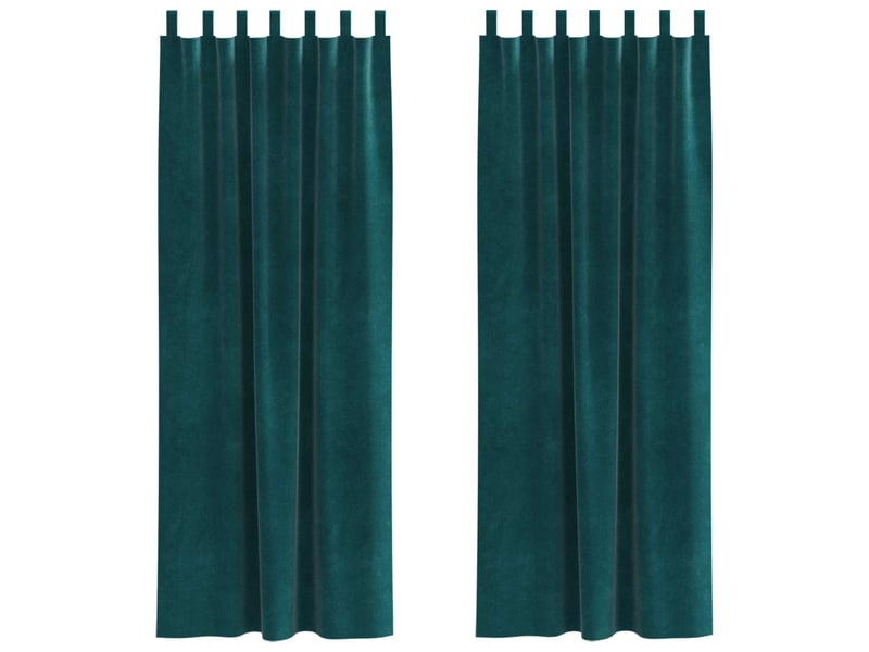  Lot de 2 rideaux, rideaux de fenêtre vert foncé 140 x 245 cm velours cf44129  - Conforama A