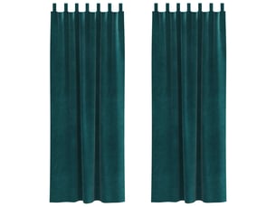 Lot de 2 rideaux, rideaux de fenêtre vert foncé 140 x 245 cm velours cf44129