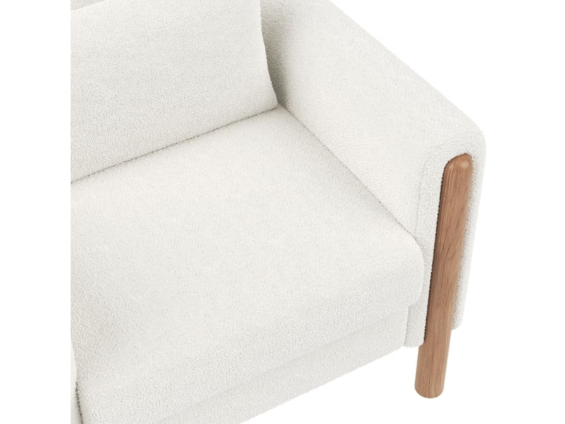  Fauteuil moderne 1 place, blanc, accoudoirs, coussin épais, rembourré confortable  - Conforama E