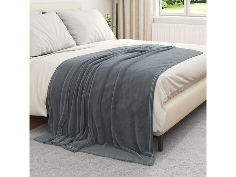 Plaid canapé gris foncé 150x200 cm 0.78 kg polaire - Conforama C