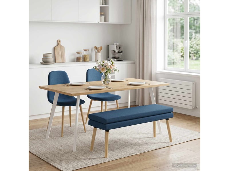  Banc d'entrée, banc à double couche bleu 110x40x47 cm tissu  - Conforama B