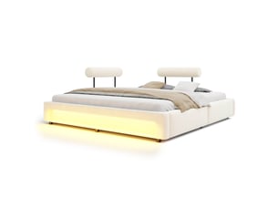 Lit 2 places 180x200 cm    coloris beige