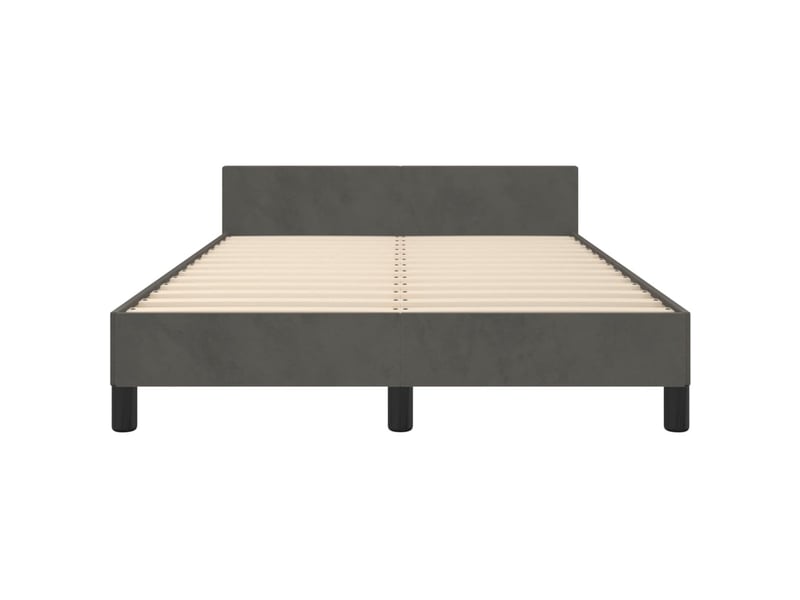  Lit double- lit adulte -  cadre de lit sans matelas gris foncé 120x190 cm velours  - Conforama D