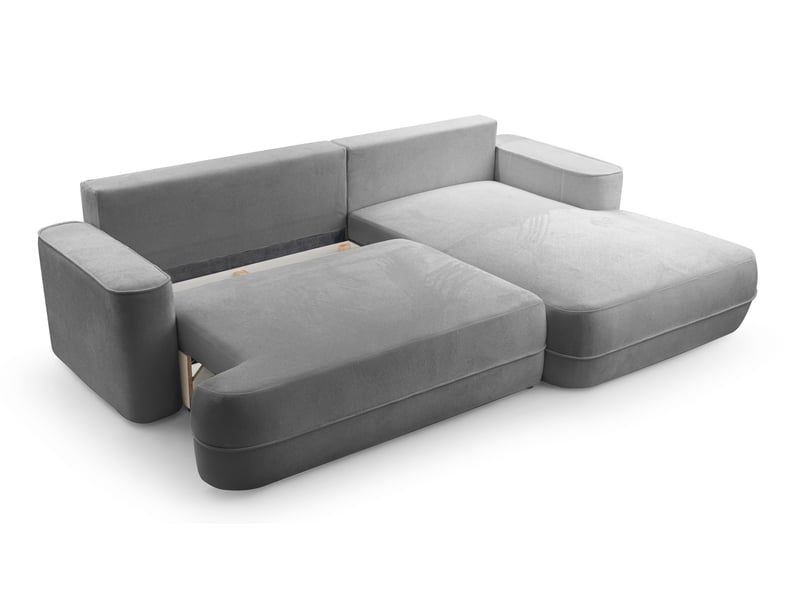  Canapé d’angle avec fonction lit peoni 267 cm gris clair d Peoni - Conforama E