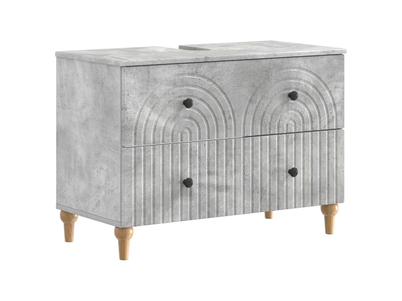 Ensemble de 2 meubles de salle de bain alkmaar gris béton cf63054 - Conforama C